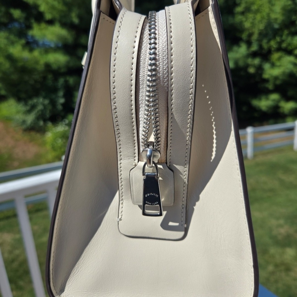 Coach Leather Satchel in Light Cream - Picture 3 of 6